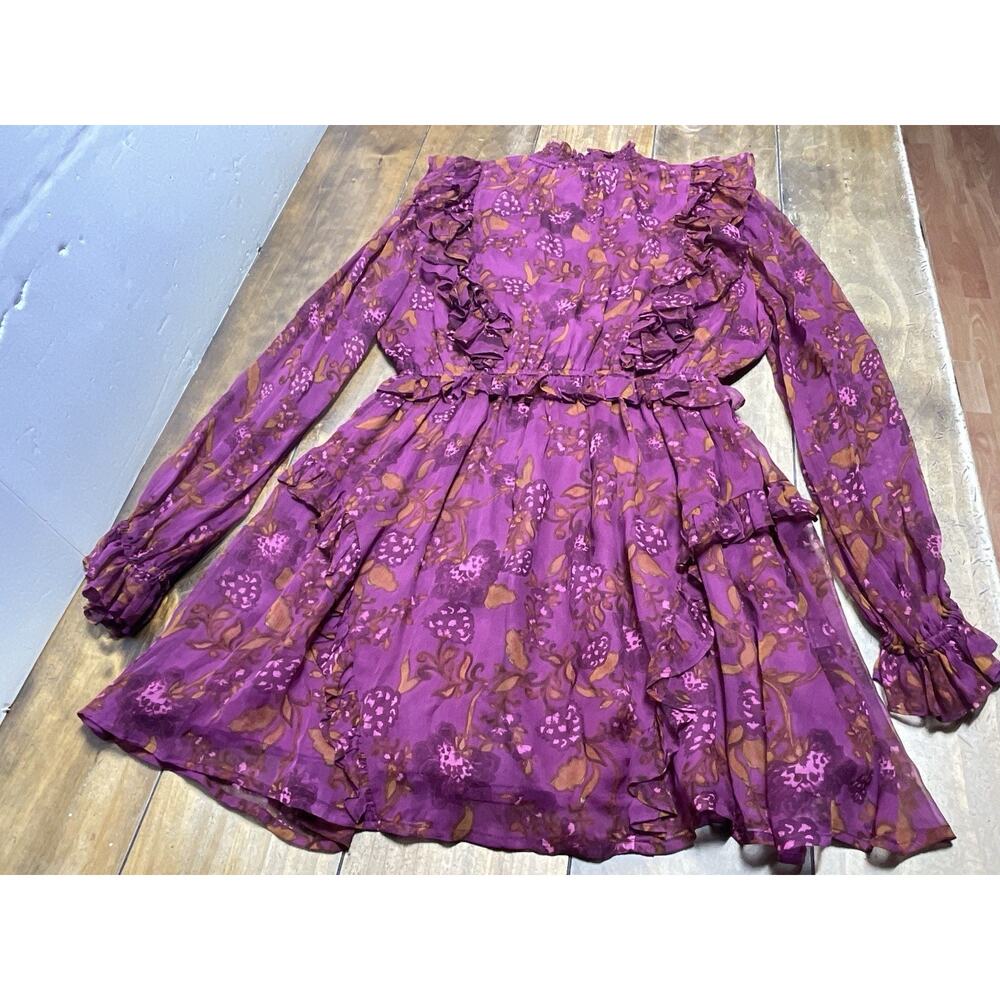 Cleobella Everly Mini Dress Botanical Floral Boho Size Large - Picture 13 of 13